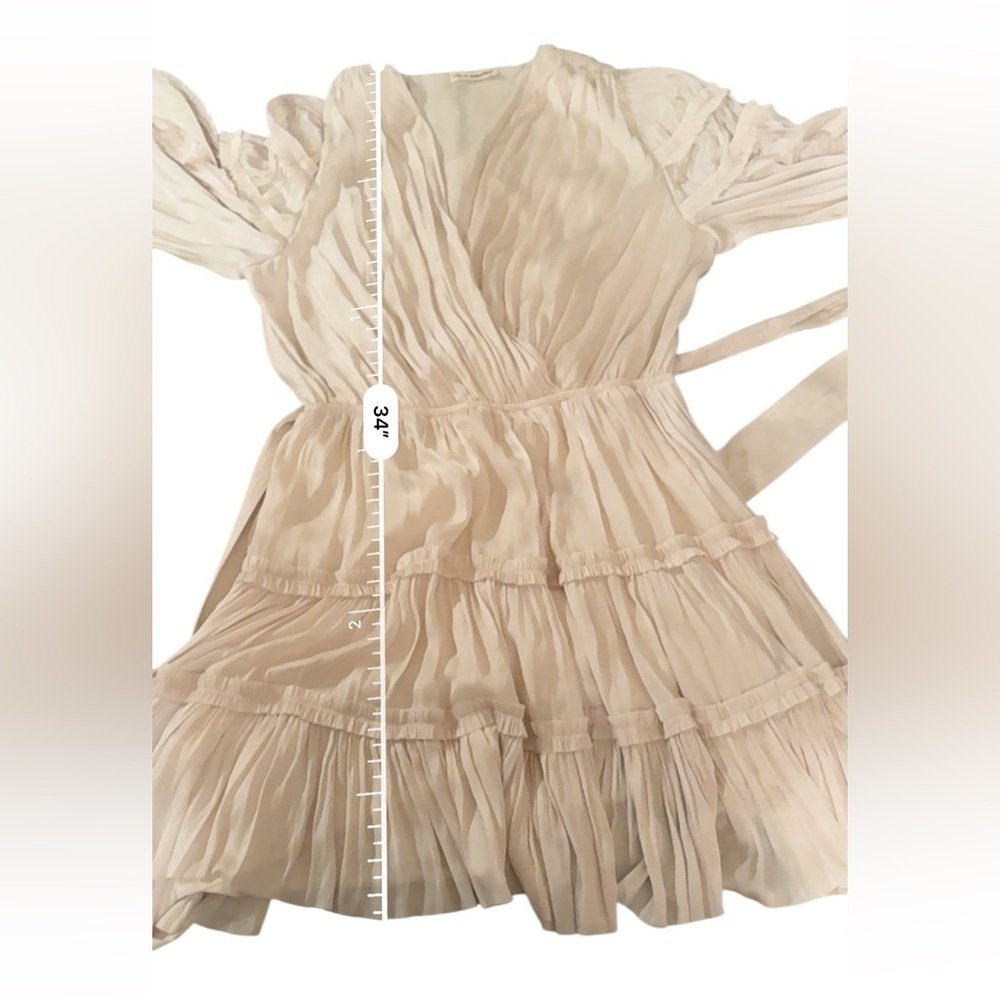 Ulla Johnson Amal Ivory Silky Ruffle Long Sleeve Wrap Top Boho Mini Dress Sz 8‎ - Picture 16 of 16